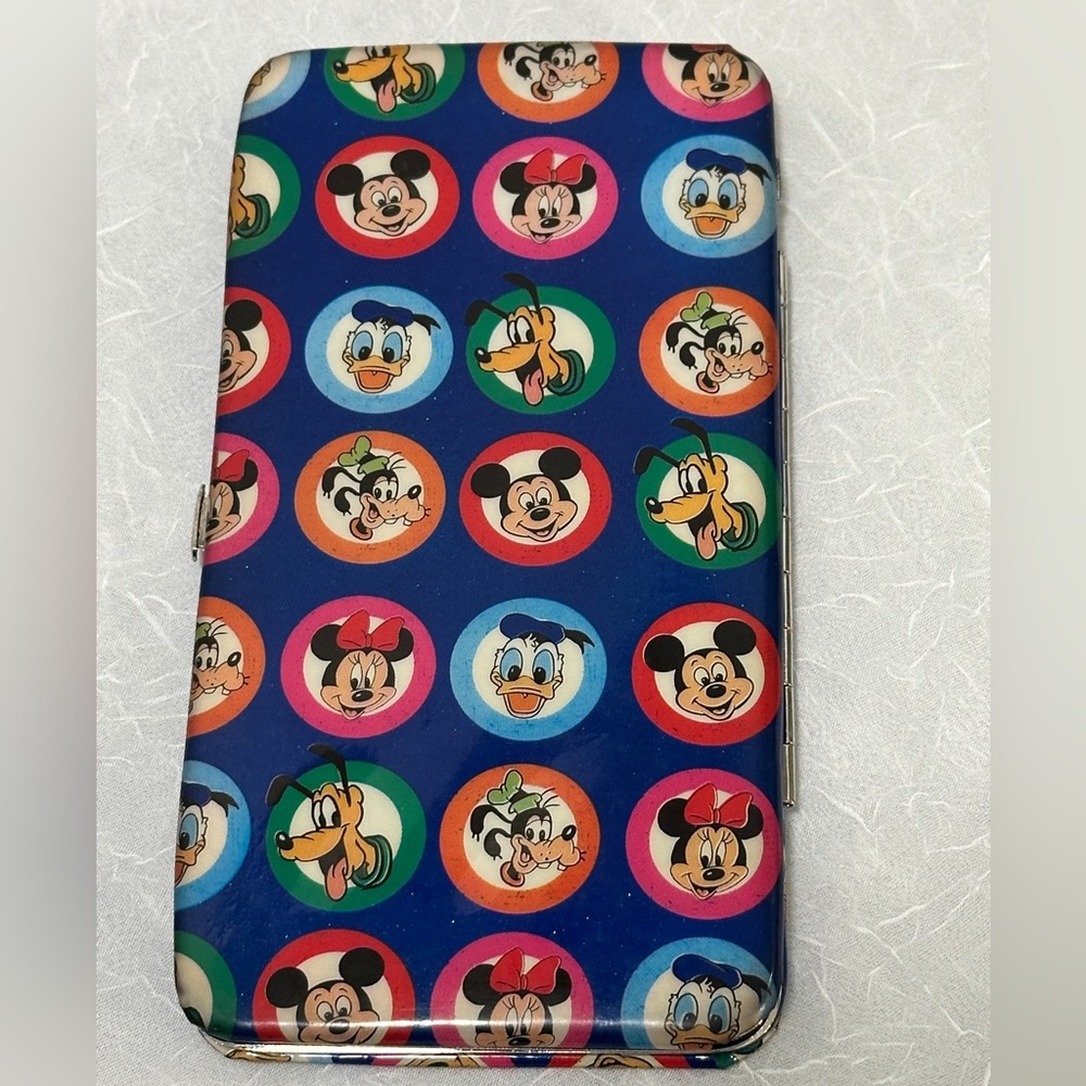 Disney Blue Sparkle Hard Shell Fold Up Womans Wallet